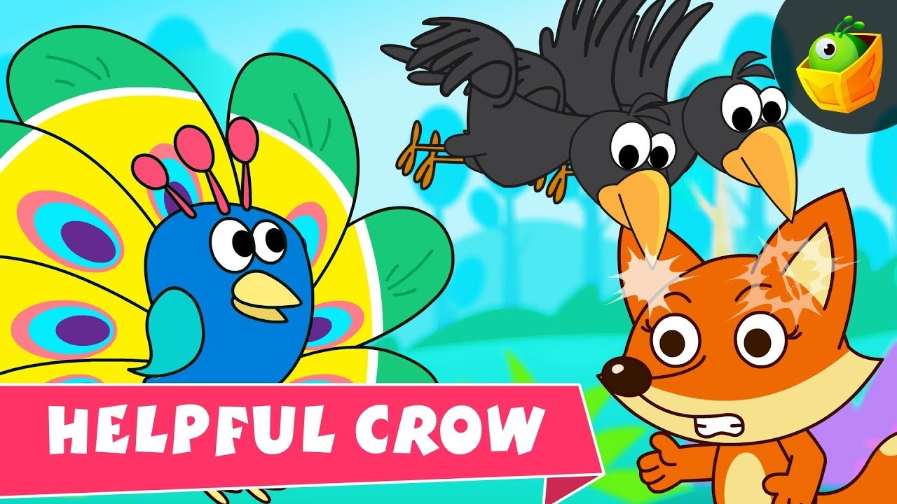 Helpful Crow - 2 mins Short Story in English -BedTime Stories for Kids