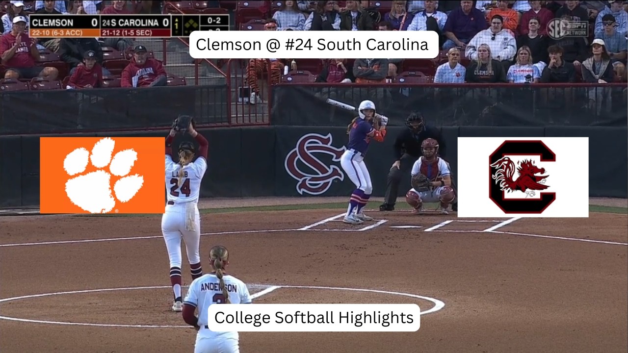 Clemson @ #24 South Carolina | College Softball Highlights