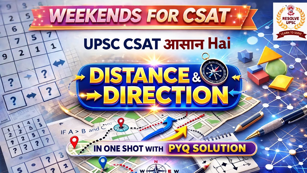 DISTANCE & DIRECTION // UPSC CSAT 2026 with PYQ #upsccsat #upscaspirants  #prelims2026 #resolveupsc