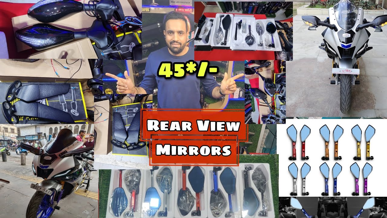 Rear View Mirrors | Bike Mirrors | Mirror with Indicator | Modified mirrors #bikeaccesories #r15v3
