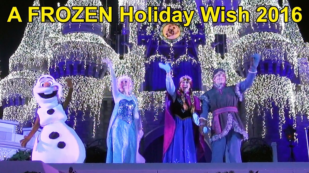A Frozen Holiday Wish at Magic Kingdom FRONT ROW - Lighting of Cinderella Castle w/Anna & Elsa, Olaf
