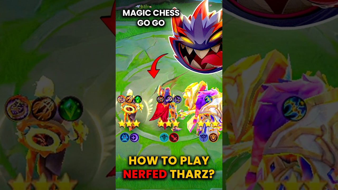 HOW TO PLAY NERFED THARZ SKILL 3 | LEGENDARY 5 GOLD HEROES | MAGIC CHESS GO GO #mcgg #tharzskill3