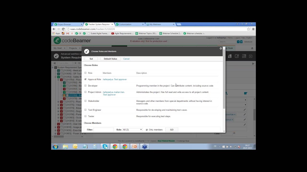 Flexible Workflow Configuration with codeBeamer