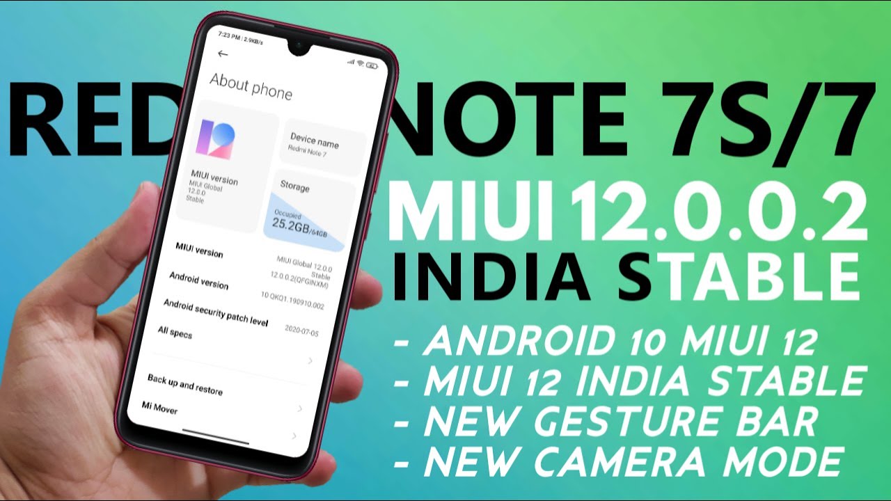 [OFFICIAL] Redmi Note 7S/7 INDIA MIUI 12 Stable Update | MIUI 12.0.0.2 India Stable Android 10 😍
