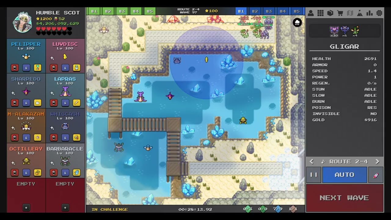 Pokemon Pokepath TD Patch 1.4.4 How To Beat Route 2-4 + Boss Challenge 8 Slot