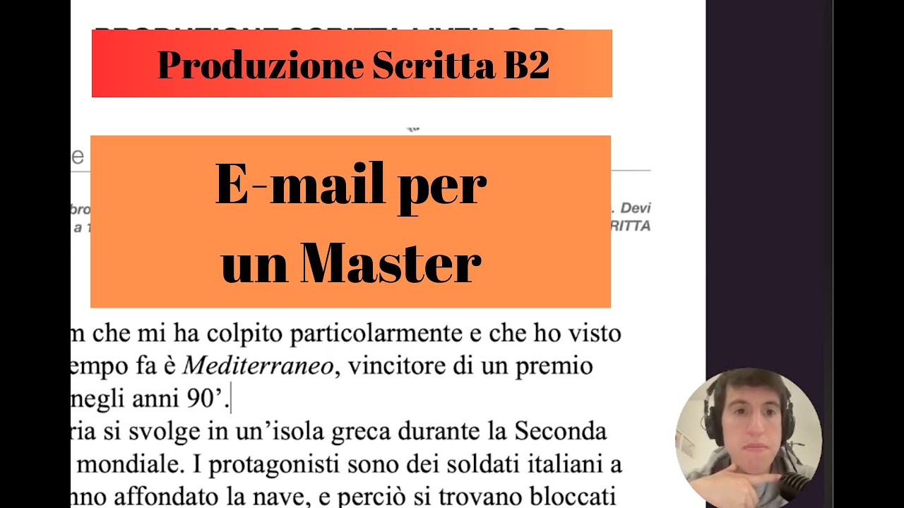 6 - Produzione scritta B2: E-mail per Master