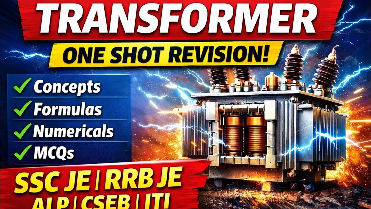 Transformer One Shot Complete Notes | SSC JE • RRB JE • ALP • CSEB ITI| Electrical Machine Revision