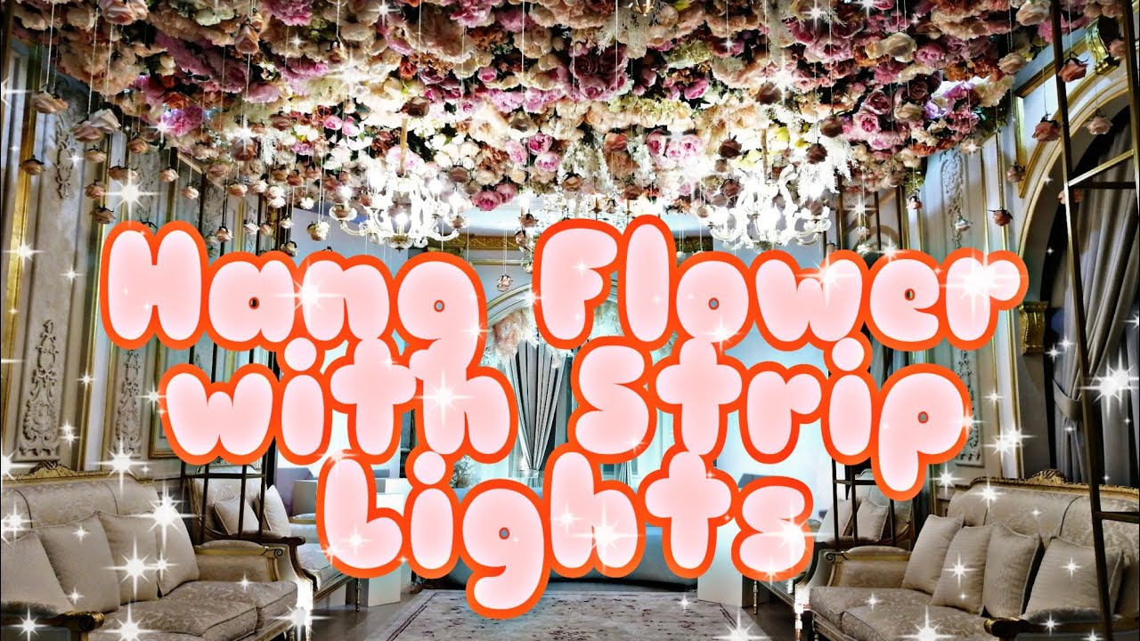Hanging Flowers with Strip Lights Panel
