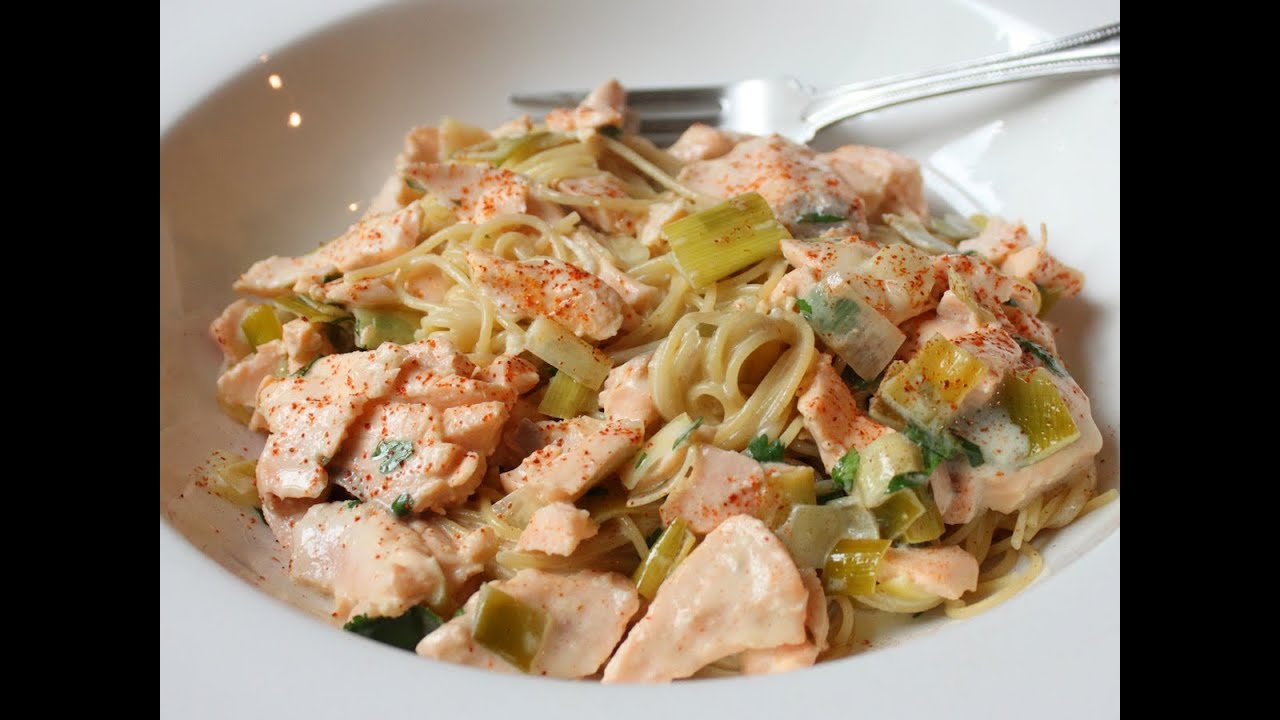 Creamy Salmon Leek Pasta - Easy Spring Seafood Pasta Sauce Recipe