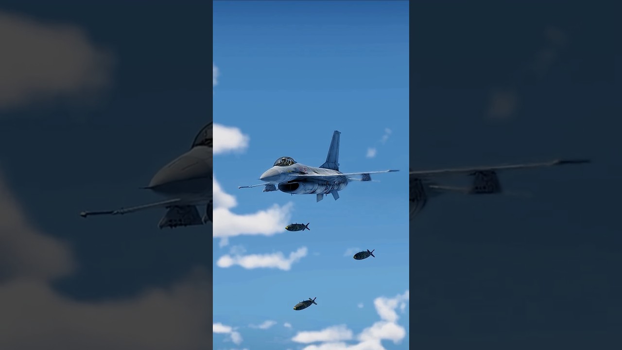 Mk-82 bomb strike sequence from F-16 over naval target🔥 #Mk82 #F16Jet #NavalStrike #AirAttack #Short