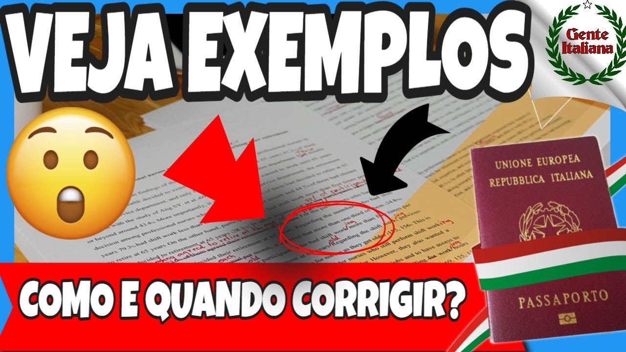 CIDADANIA ITALIANA RETIFICAÇÃO DE DOCUMENTOS (VEJA EXEMPLOS)