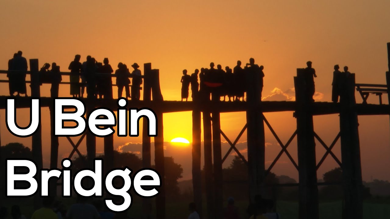 Watch the sunset on U Bein Bridge Amarapura, Myanmar 4K