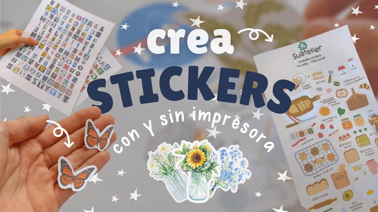 COMO HACER STICKERS | ideas F&Aacute;CILES con y sin impresora 🌿 ✂️ - DIY  || Tomasnotas ✨