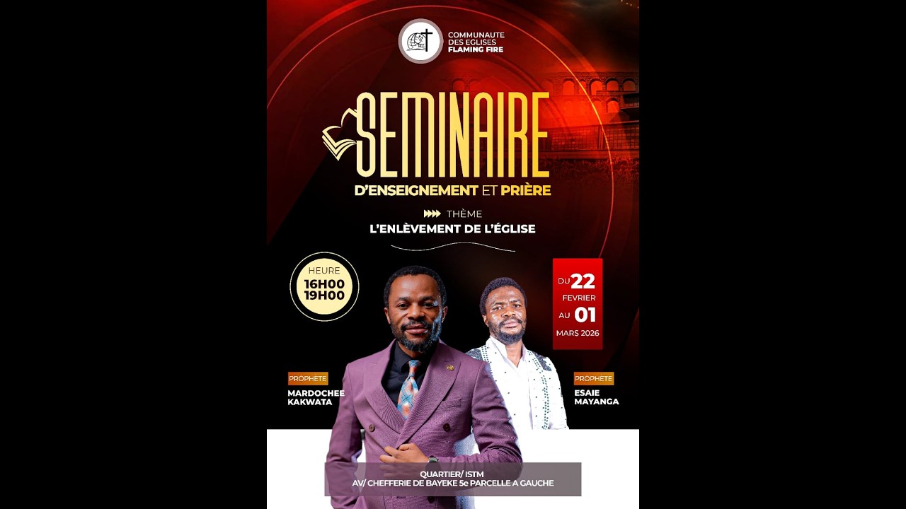 EGLISE FLAMING FIRE Kolwezi/CULTE  DU 27 FEVRIER 2026