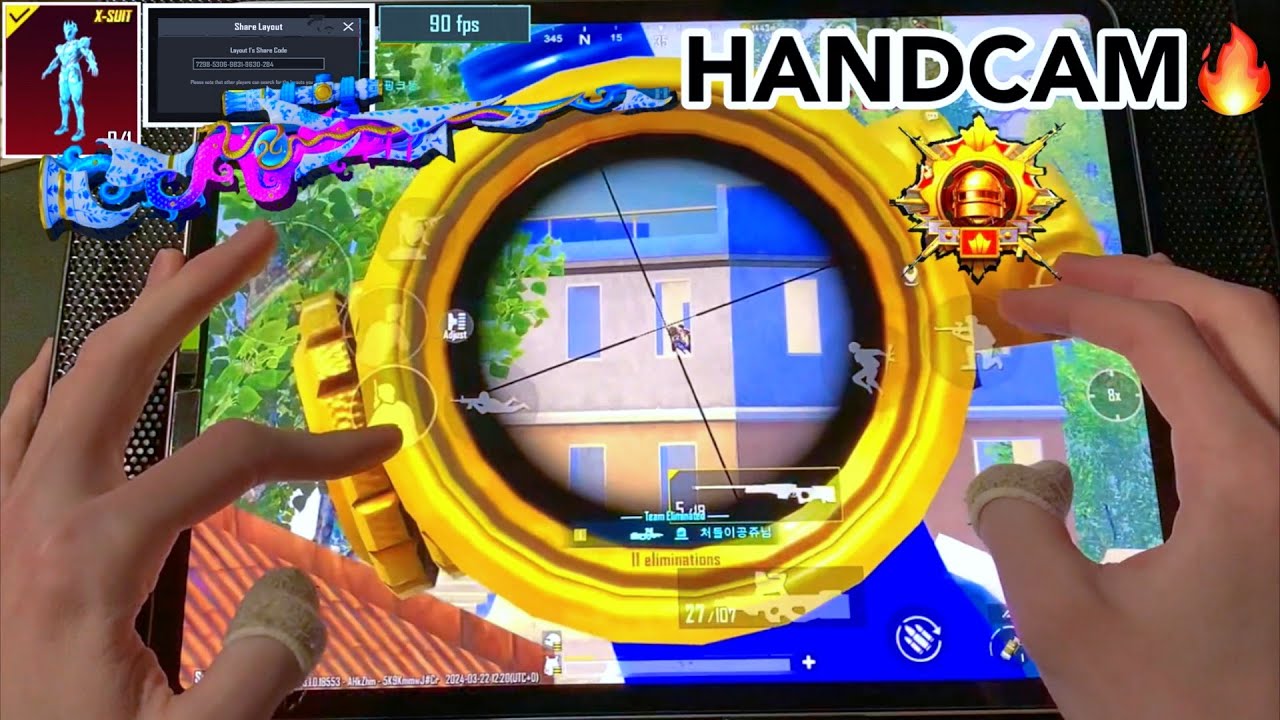 New Weapon P90 is God🔥90FPS Best 6finger HANDCAM iPad Pro M2 chip‼️ | Solo vs Squad - PUBG MOBILE