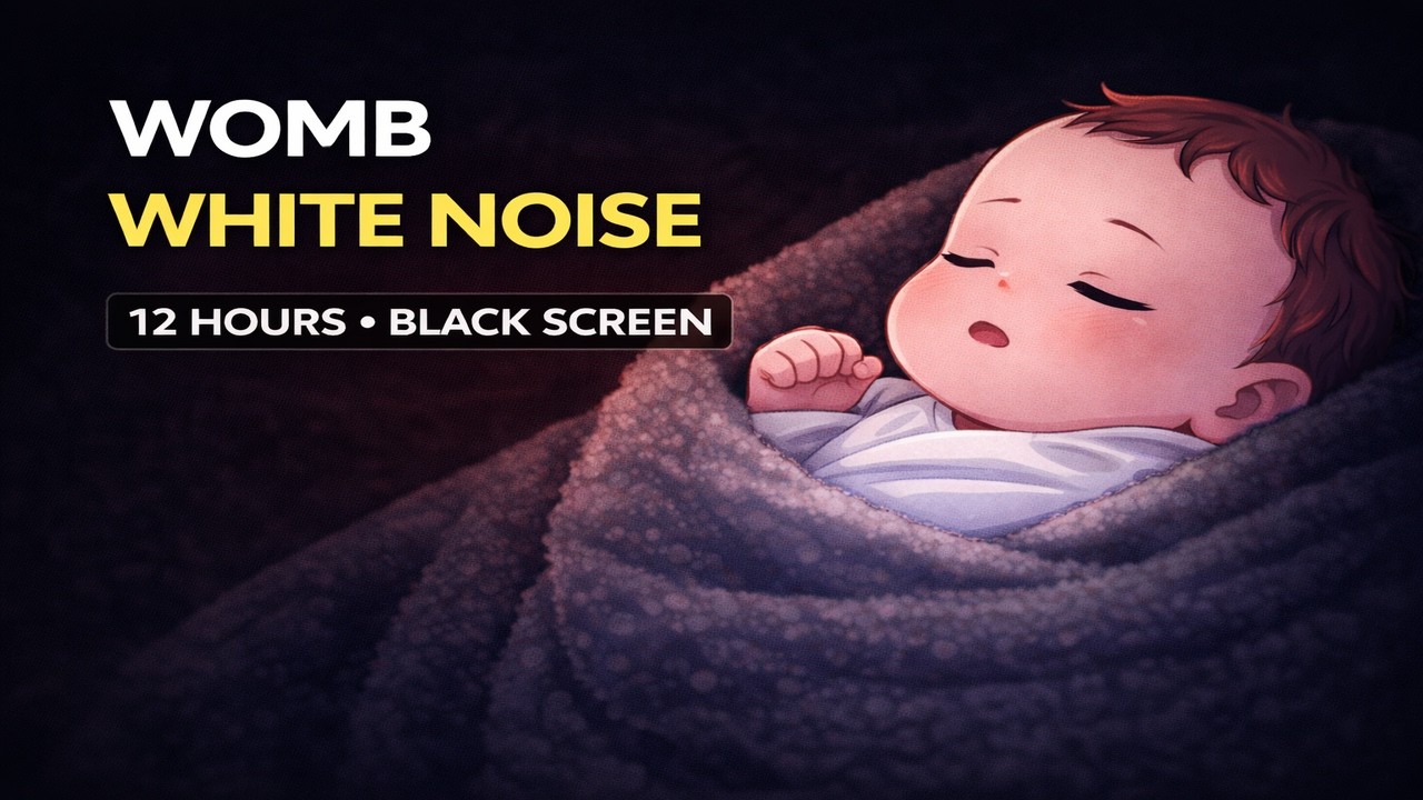 Womb White Noise for Baby Sleep | Calming Womb Sound for Newborns | 12 Hours Black Screen