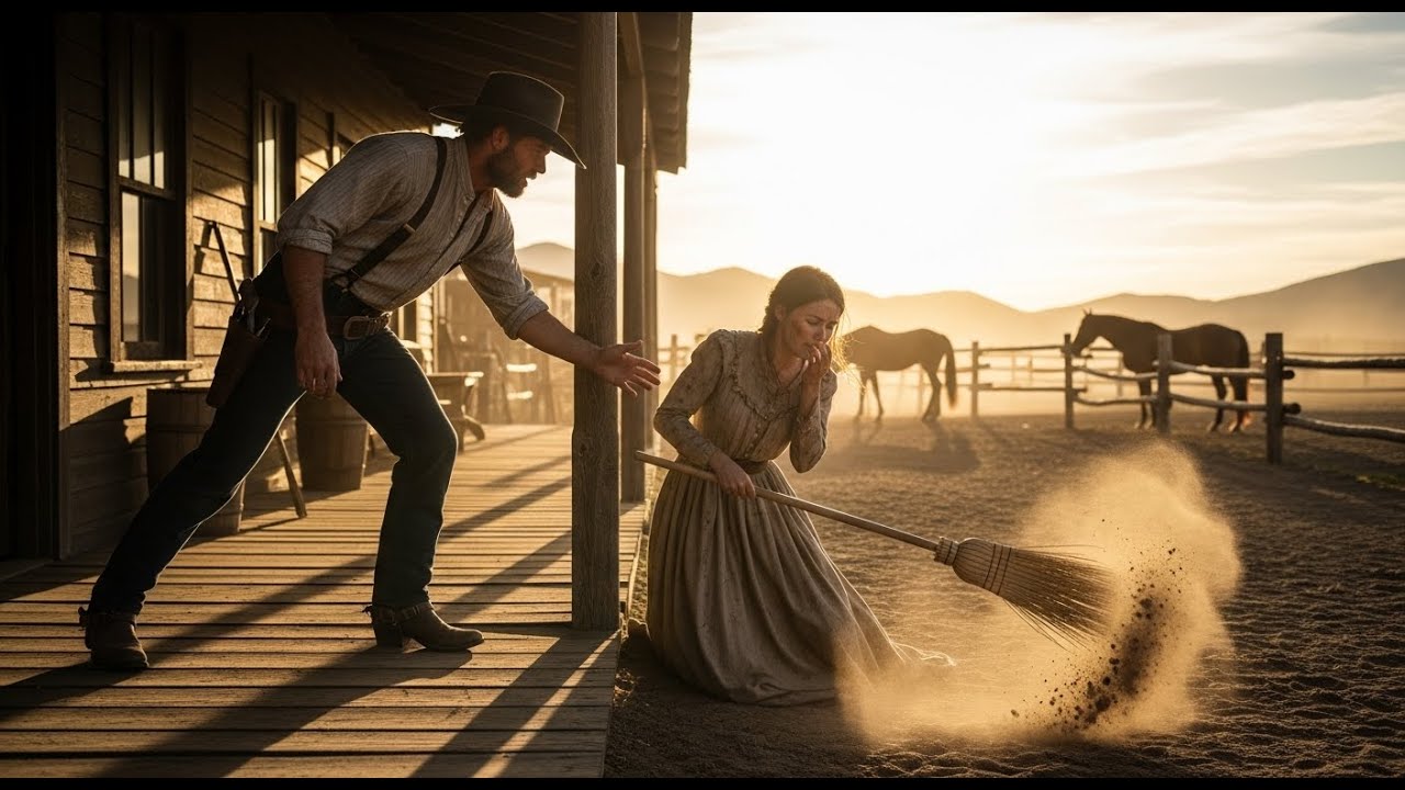 Cowboy Found a Stranger Sweeping the Ranch, And She Called Him Papa Before Passing Out