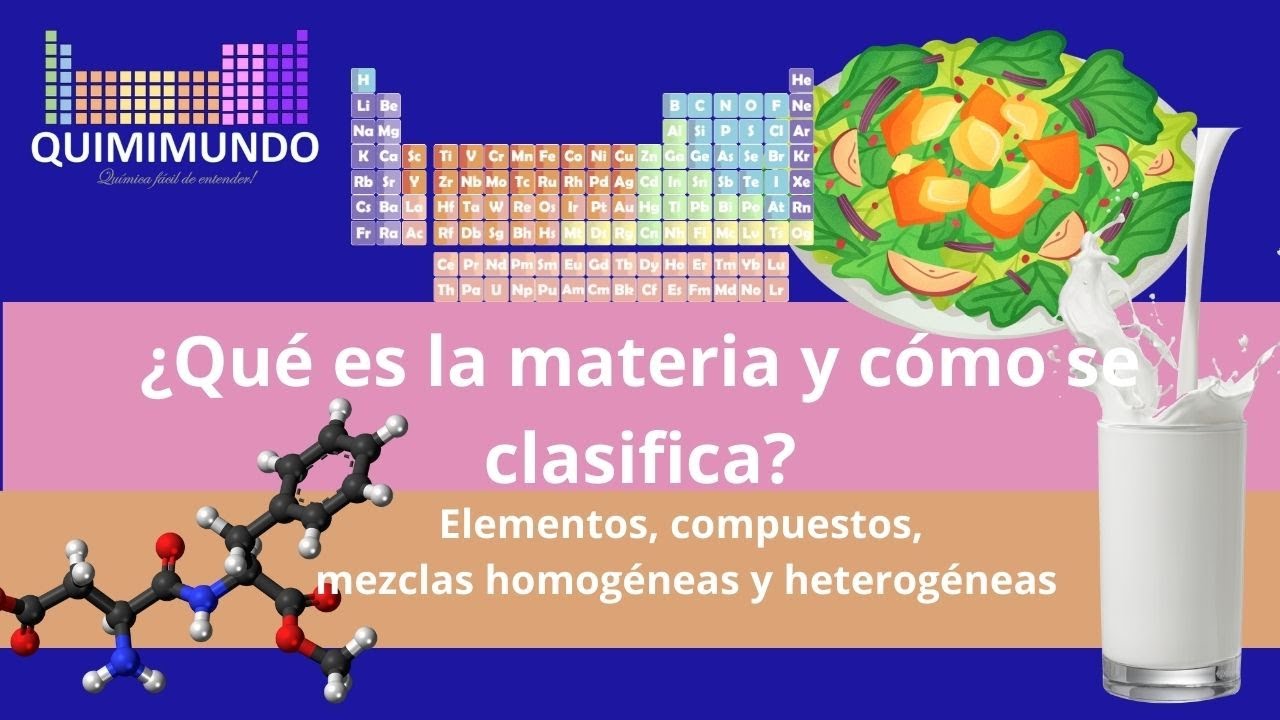 Materia: ¿Qué es y como se clasifica? Sustancias puras y mezclas