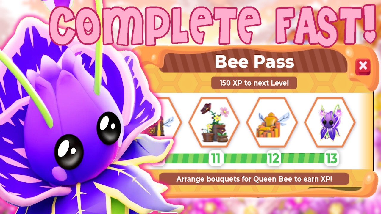 How to Complete the Bee Pass FAST! | Adopt Me Flower Pets Roblox | Riivv3r