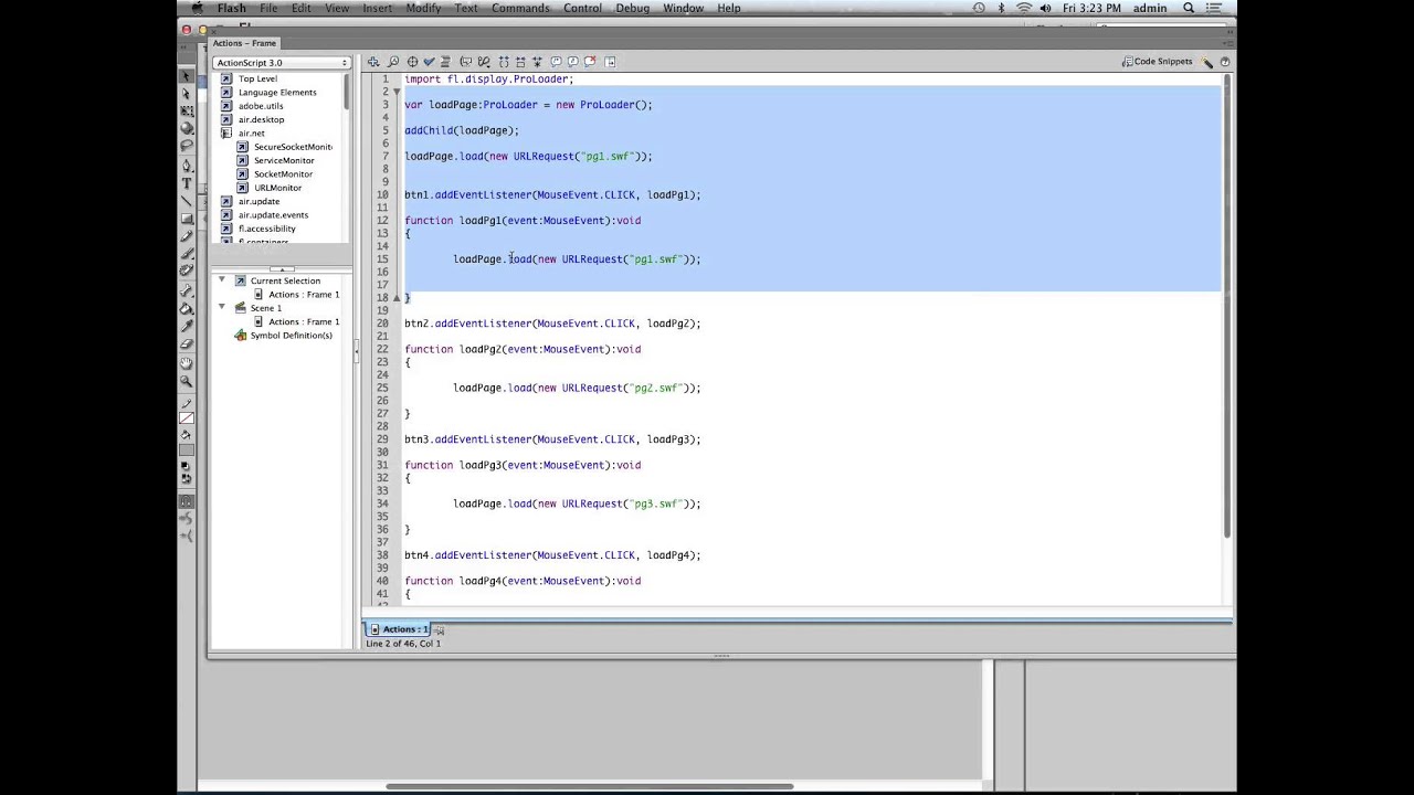 flash tutorial - load external swf