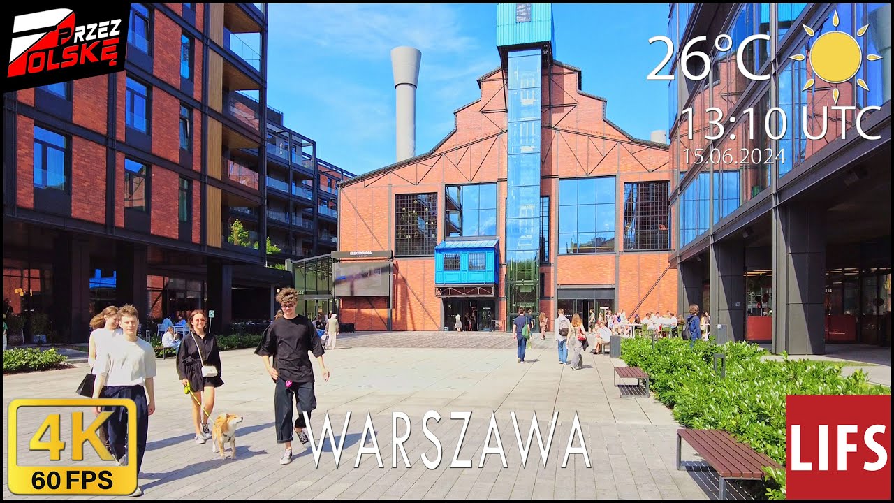 4k POLAND 🇵🇱 WARSAW 🚲 #BIKE ~ 📎 KŁADKA PIESZO-ROWEROWA 🪅 BUW 📜 ELEKTROWNIA POWIŚLE 💸 ~ #PrzezPolskę