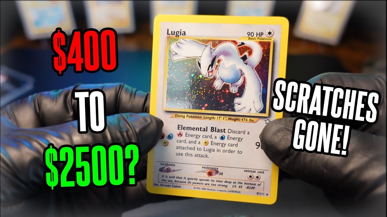 ASMR Pokemon Card Repair #2 PSA 7 Lugia All Scratched Up!