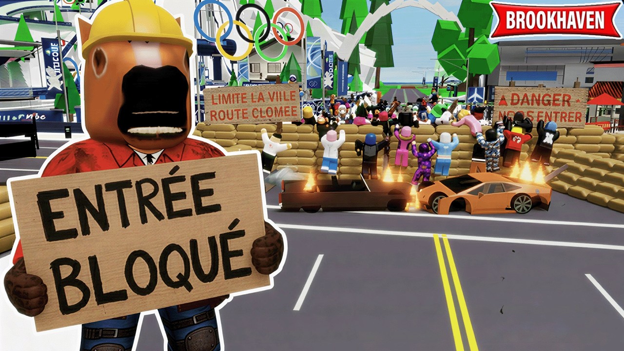 JE FERME TOUTES LES ENTRÉES DE LA VILLE AVEC DES BARRAGES SUR BROOKHAVEN ROBLOX