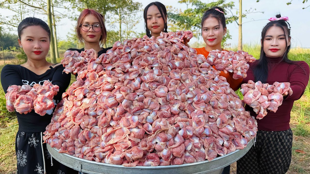 Amazing cooking chicken island crispy with rice fried recipe in my countryside