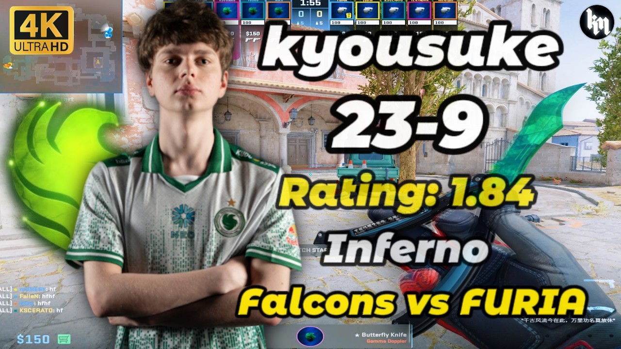 kyousuke (23-9) Falcons vs FURIA (Inferno) | PGL Cluj-Napoca 2026 #cs2 #Falcons #kyousuke