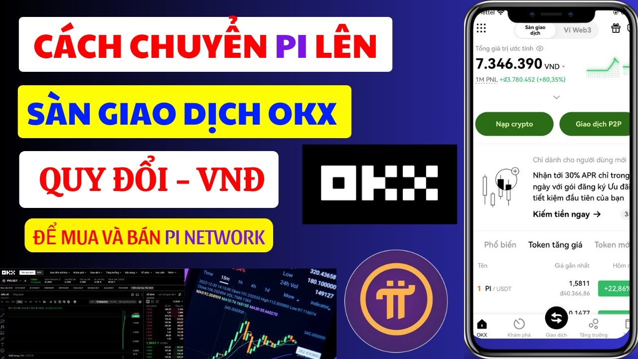 Hướng dẫn c&aacute;ch b&aacute;n pi tr&ecirc;n s&agrave;n OKX quy đổi ra VNĐ r&uacute;t tiền về Ng&acirc;n H&agrave;ng