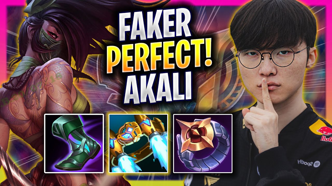 FAKER PERFECT GAME WITH AKALI! - T1 Faker Plays Akali MID vs Mel!