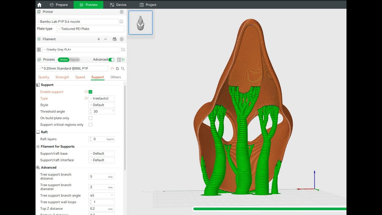 Как (и ЗАЧЕМ) красить опоры и блокировщики опор в Bambu Studio или Orca - Bambu Lab P1P / X1C