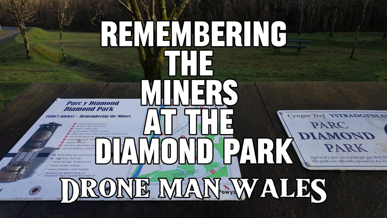remembering the miners at the diamond park@Drone_Man_Wales #ystradgynlais #welshminers #diamondpar