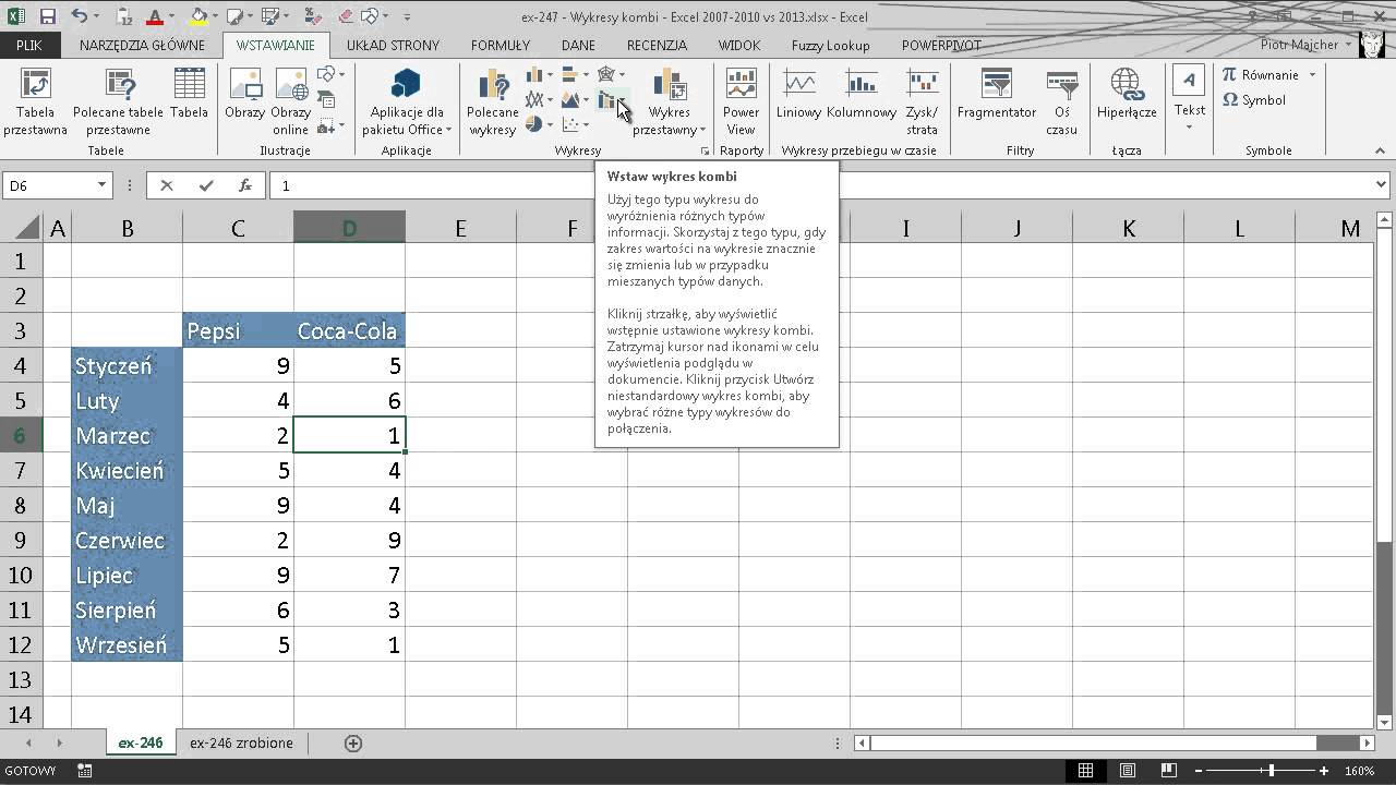 excel-247 - Wykresy kombi - Excel 2007-2010 vs 2013