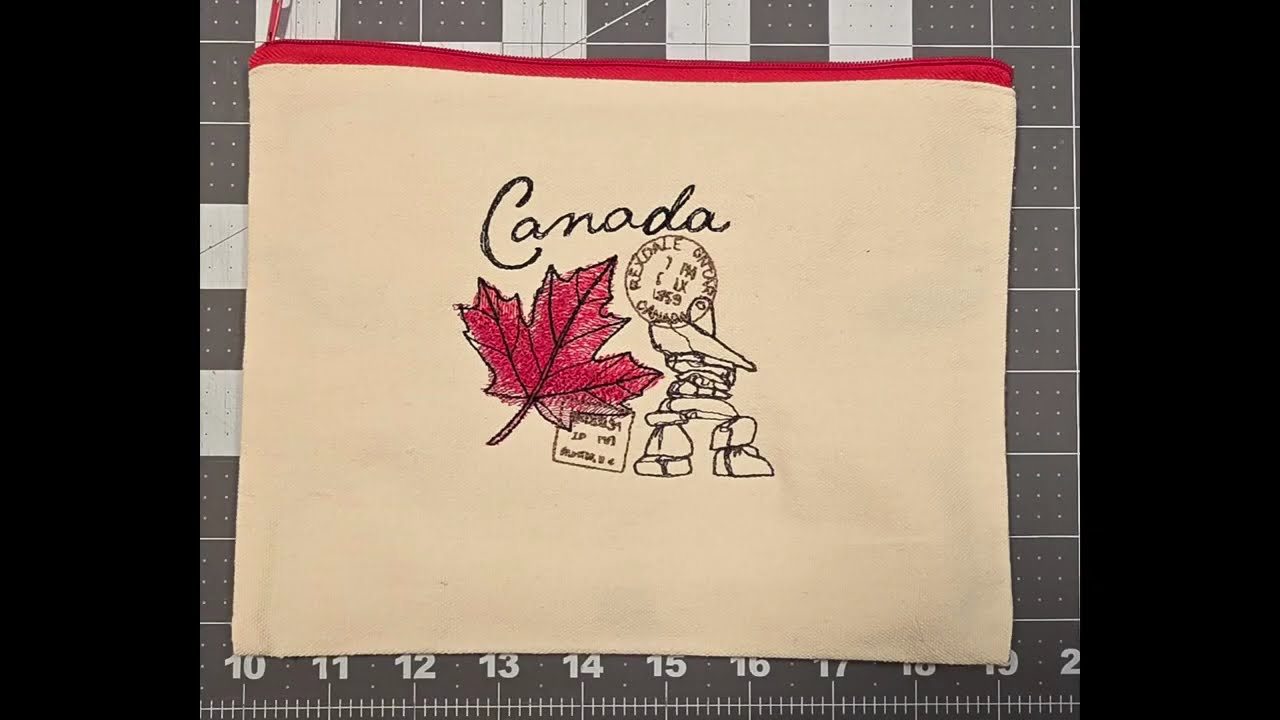 Canada notions pouch (full-length stitch out)