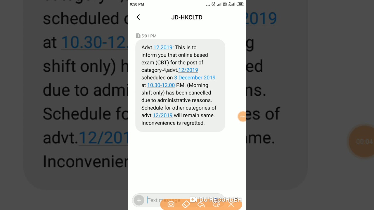 HSSC ITI Instructor exam cancel. Cat 4 .