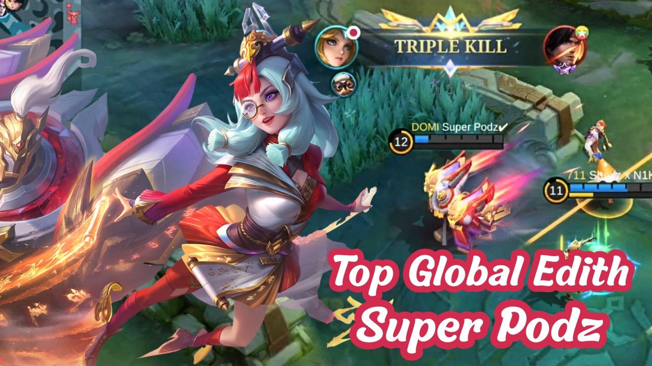 Top 3 Global Edith - Super Podz✔️ - Mobile Legends Emblem, Build and Gameplay