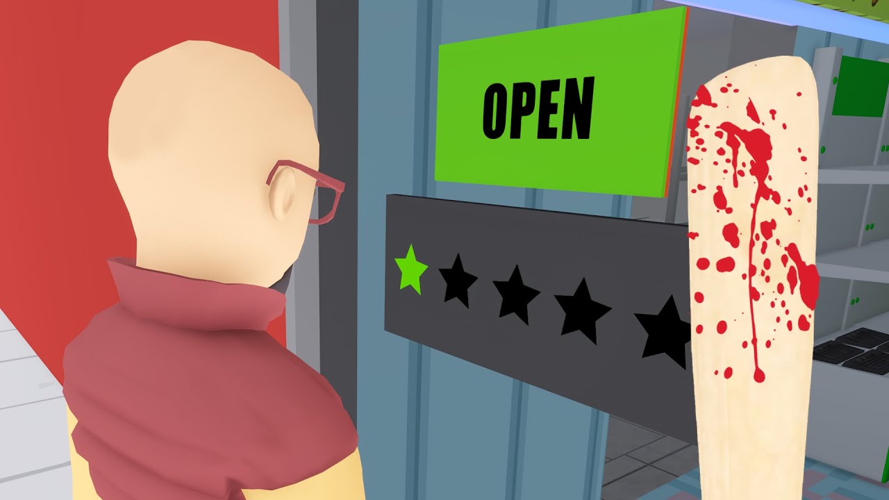 Crusty opens a video game store that sells crime and ruins lives