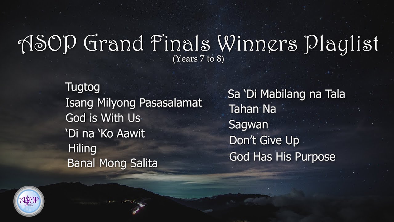 ASOP Grand Finals Winners Playlist Years 7 and 8