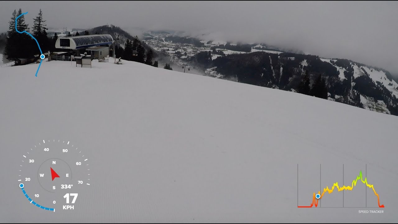 Hündle Skifahren - Talabfahrt bei nicht so guter Sicht