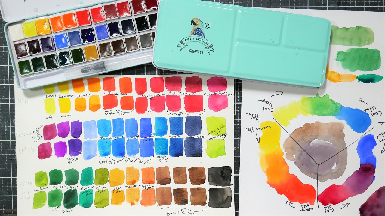 Old vs New Pretty Excellent Watercolors PLUS Color Mixing Demo