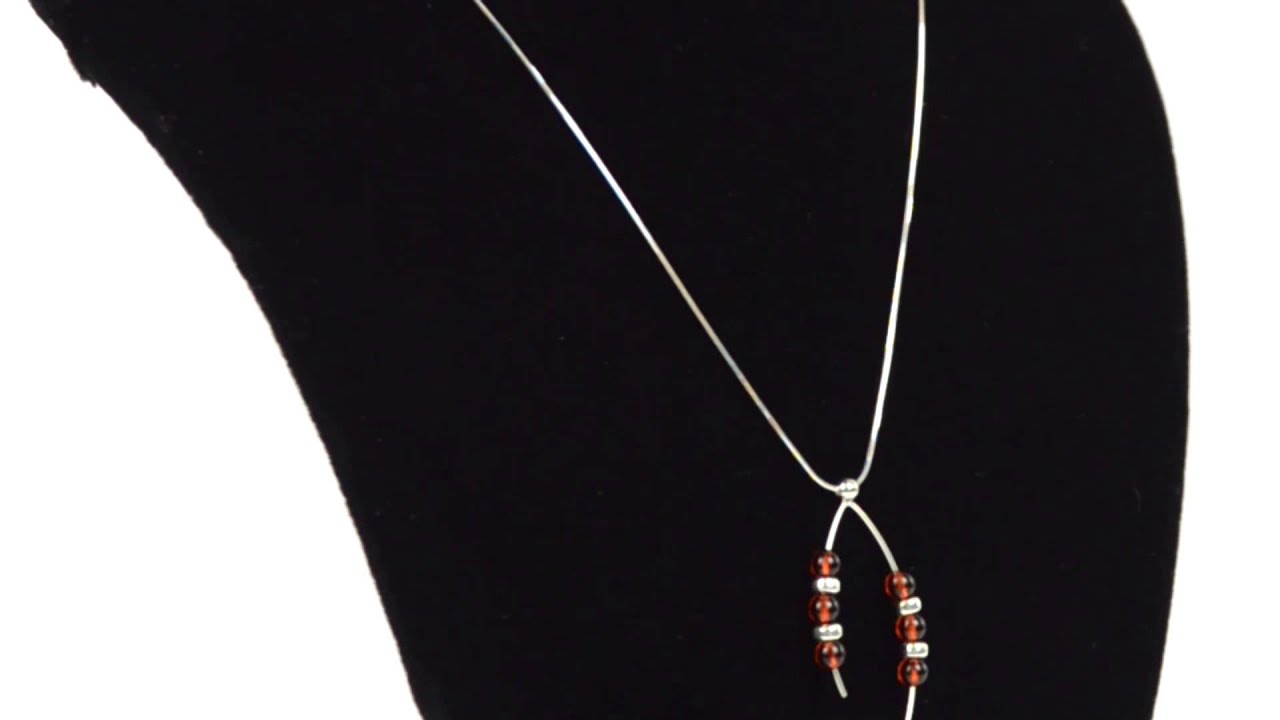 Vessel Amber Wishbone Necklace - Sterling Silver