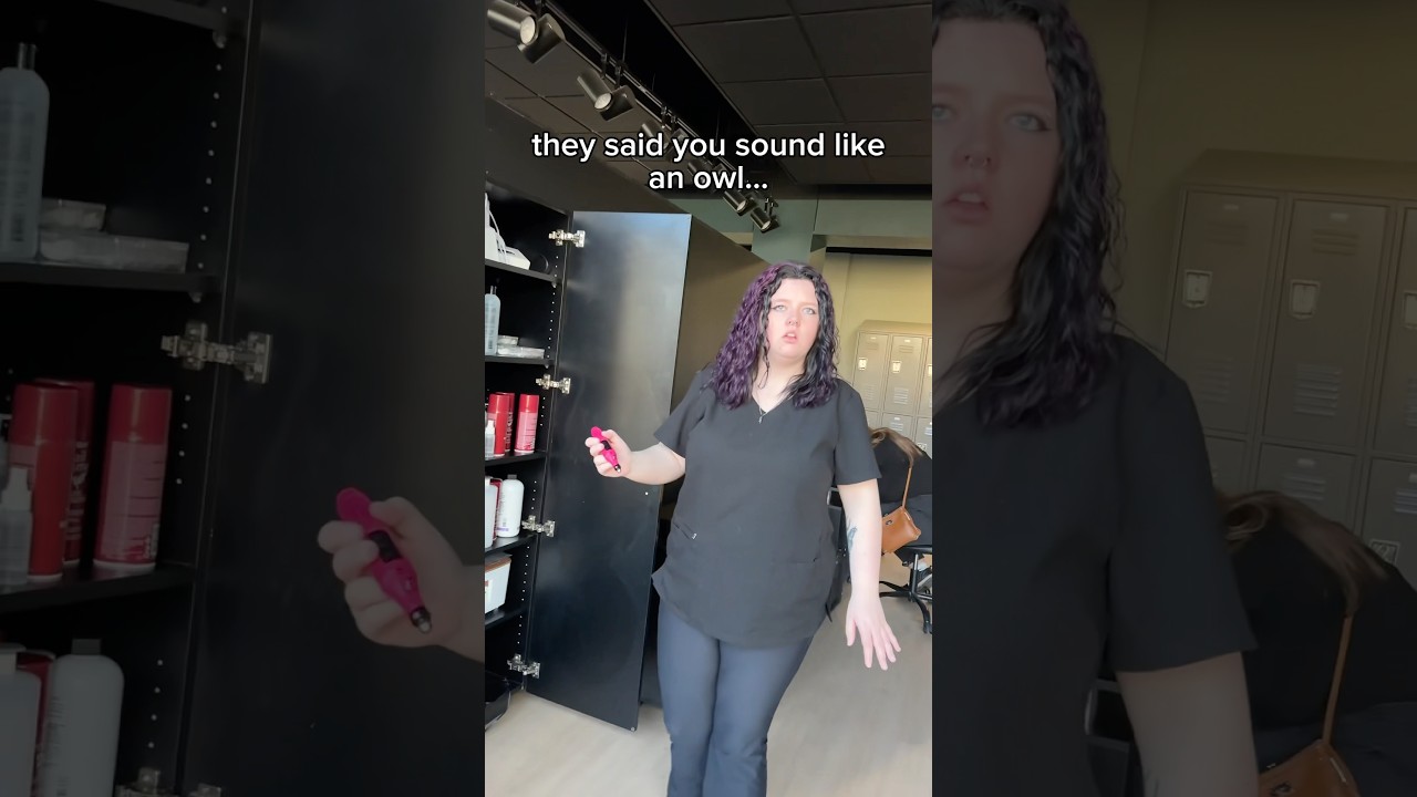 “They said you sound like an owl..” #prank #funnyvideo #owlprank #hairsalon #beautyschool