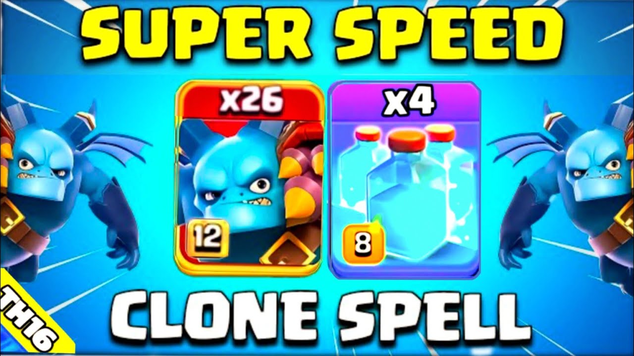 26x Mass Super Minion + 4 Clone Spell =WOW!!! Th16 Attack Strategy 🔥 Clash of clans