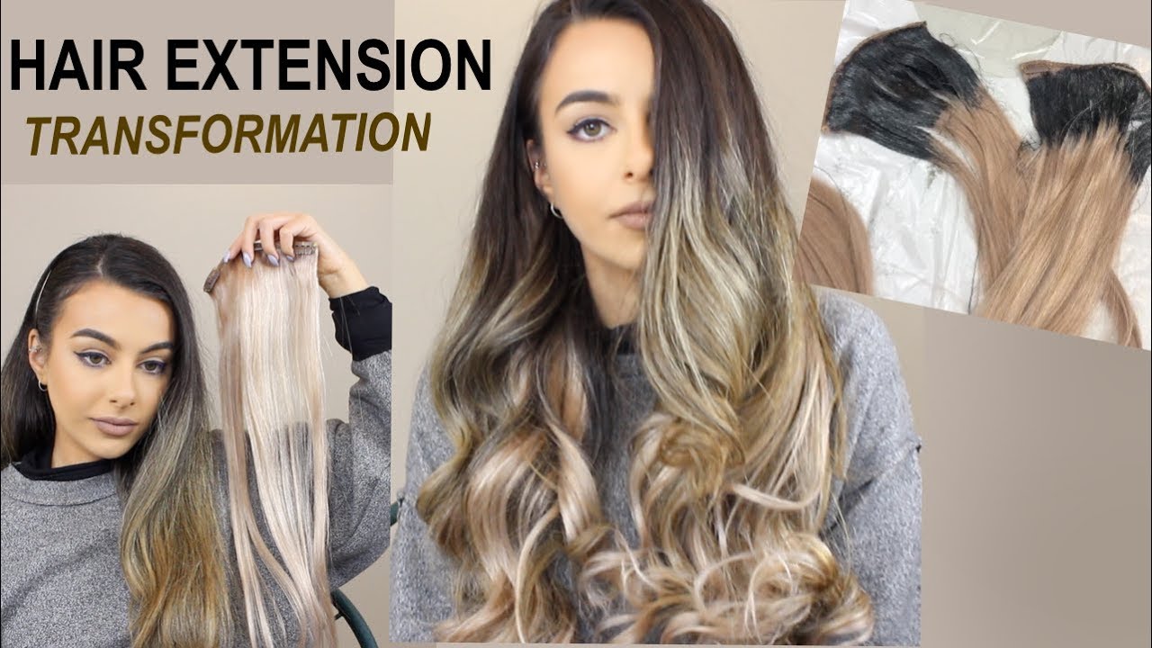 Hair extension TRANSFORMATION - DIY ombre, blending & styling