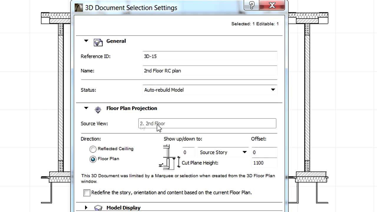 Creating a reflected ceiling plan 3D document in ARCHICAD