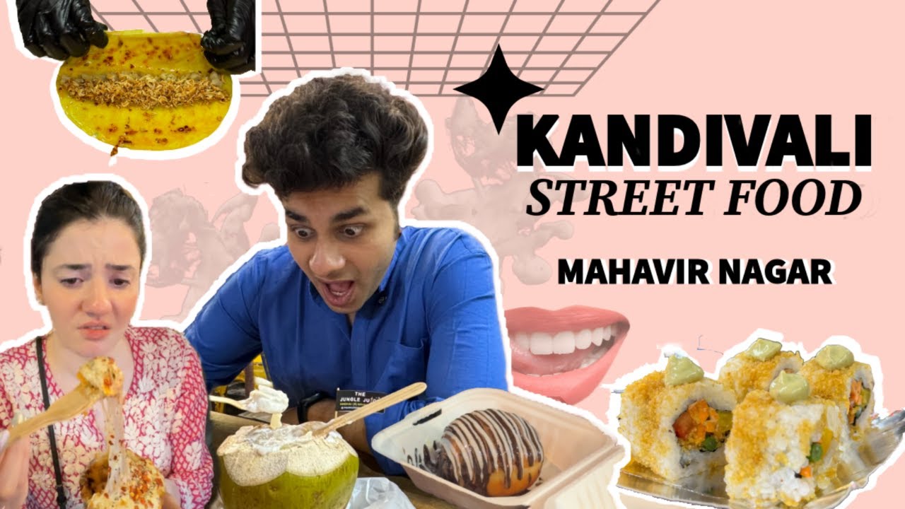 WE TRIED MUMBAI’S STREET FOOD AT MAHAVIR NAGAR, KANDIVALI🍣🥮 | Jiggar & Aastha