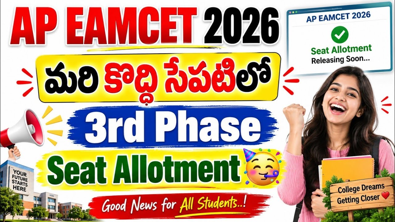 Ap eamcet 3rd Phase seat allotment 2026 | ap eamcet 3rd phase seat allotment released 2026 | #eapcet