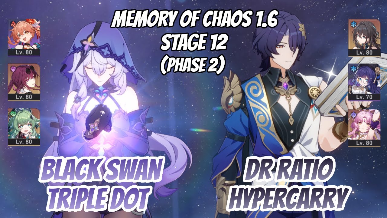 Black Swan DoT & Dr. Ratio Hypercarry Memory of Chaos Stage 12 (3 Stars) | Honkai Star Rail