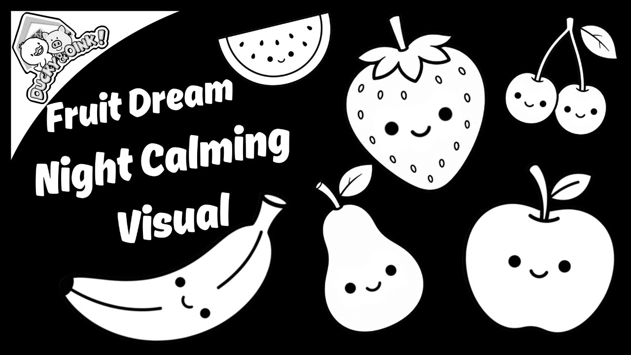 Calming Baby Sensory - Fruit Dream High Contrast Visual Stimulation & Lullaby for Sleep (16 Minutes)